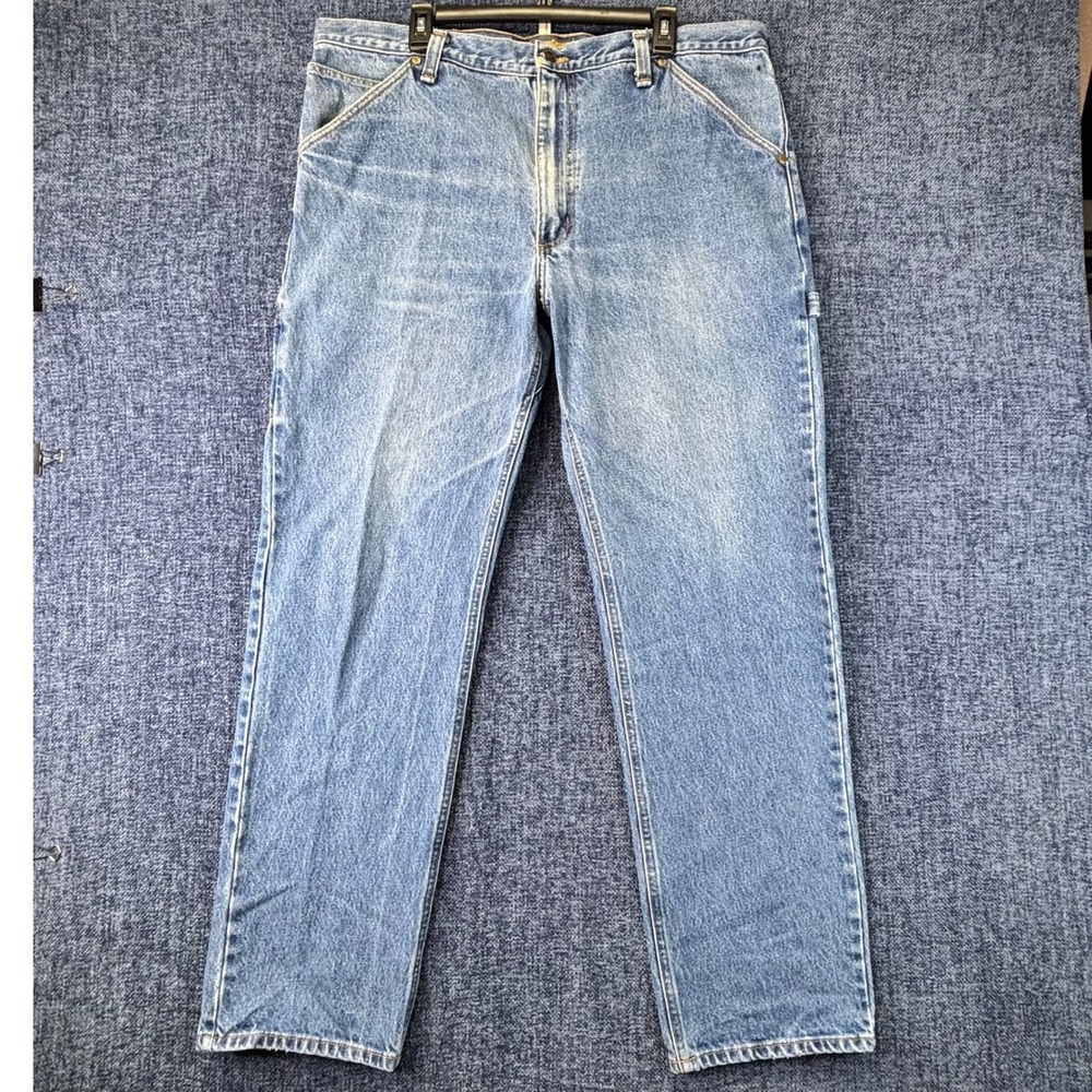 Diamond Gusset Carpenter Jeans Mens 40x34 Light Wash Cotton Relaxed USA Made